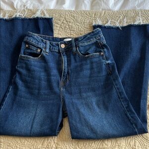 Dark Blue Wide Leg Women's Jeans